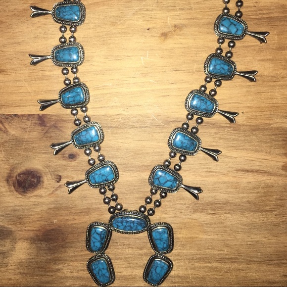 Jewelry - Authentic squash  real turquoise and silver